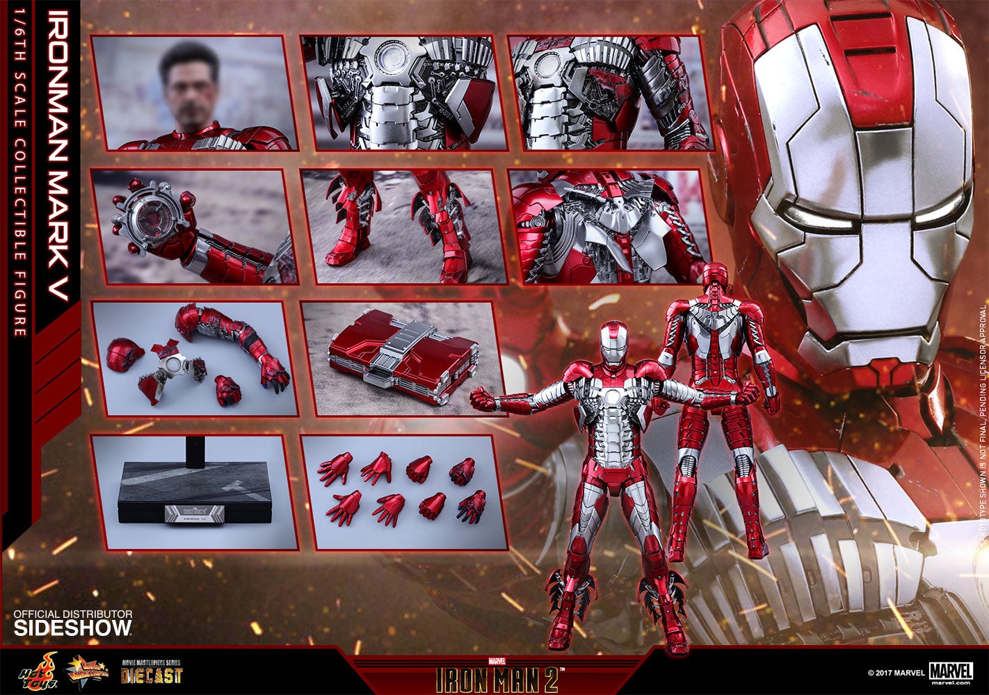 Hot Toys MMS400D18 Iron Man II Iron Man Mark V Sixth Scale