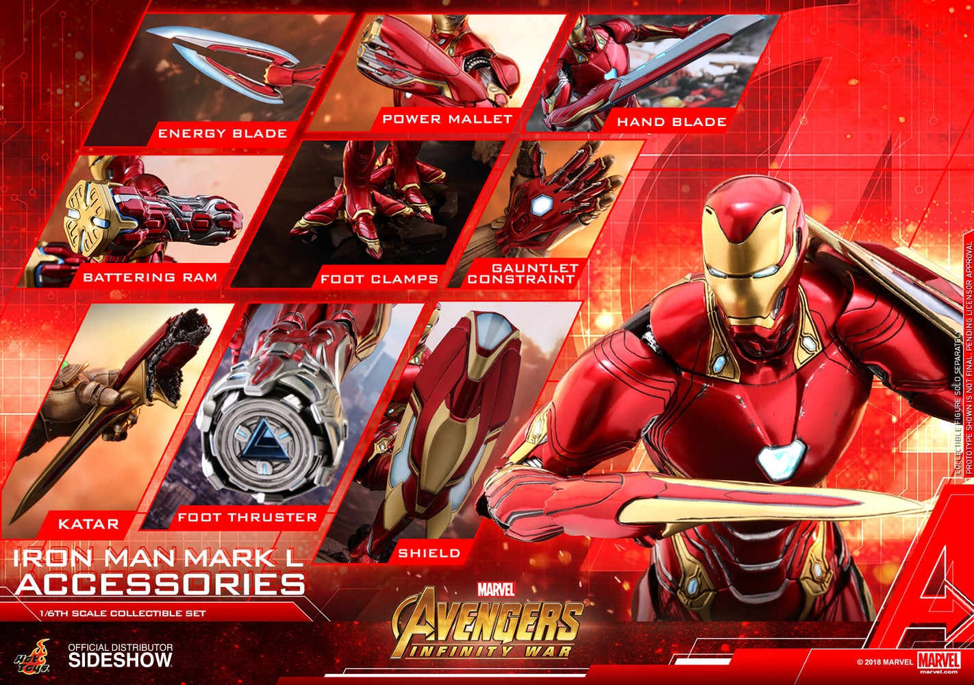 Hot Toys MMS473D23 Iron Man Mark L Armor with Optional Accessories